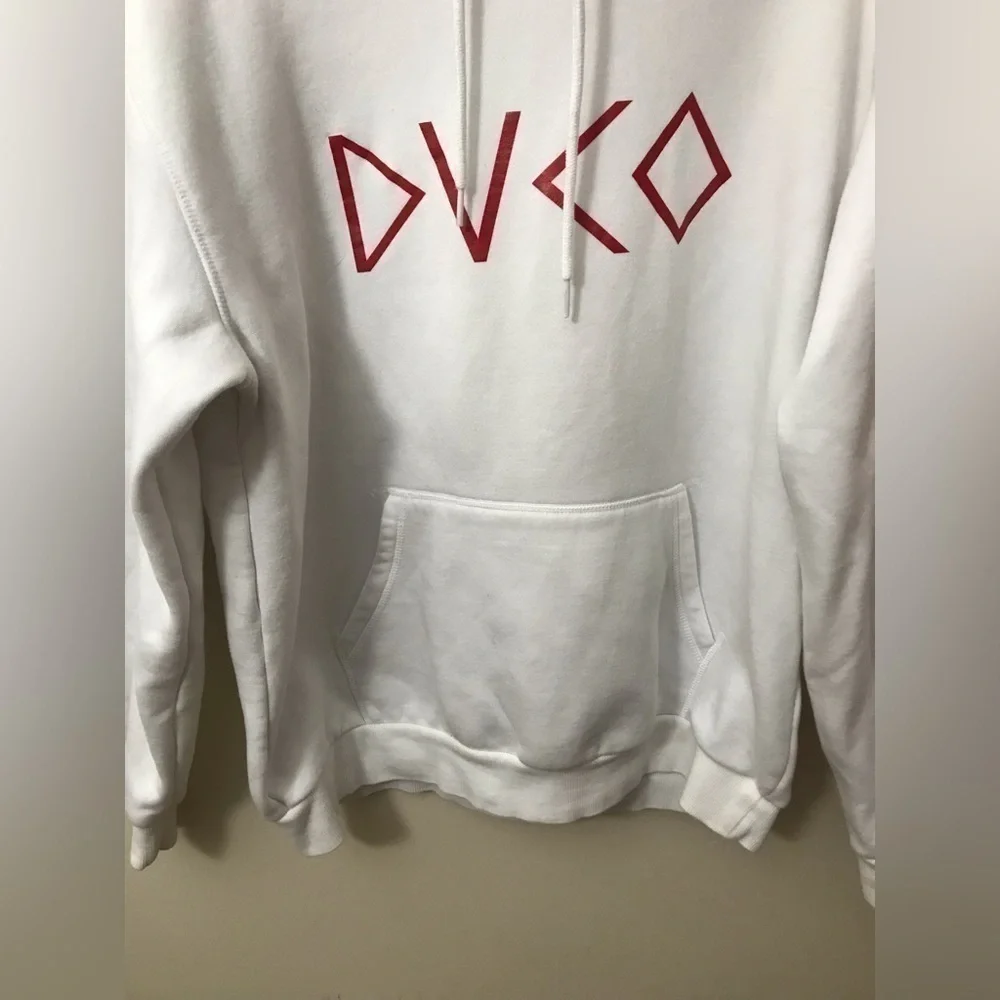 DIVIDED Mens Cotton Blend Soft White Printed Graphic Hoodie Sweatshirt Size M